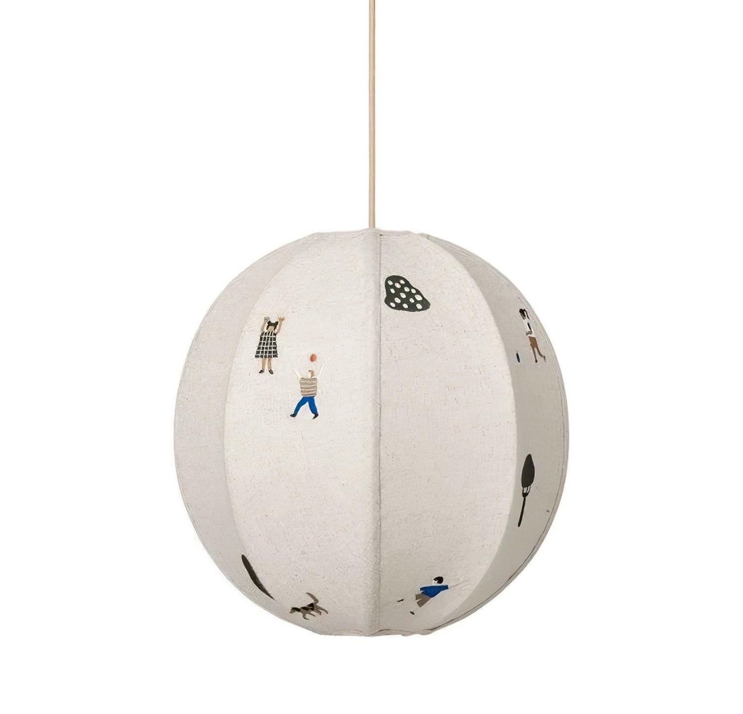 Elva Pendant Light Paper Ball Drawing - Lamp Copper