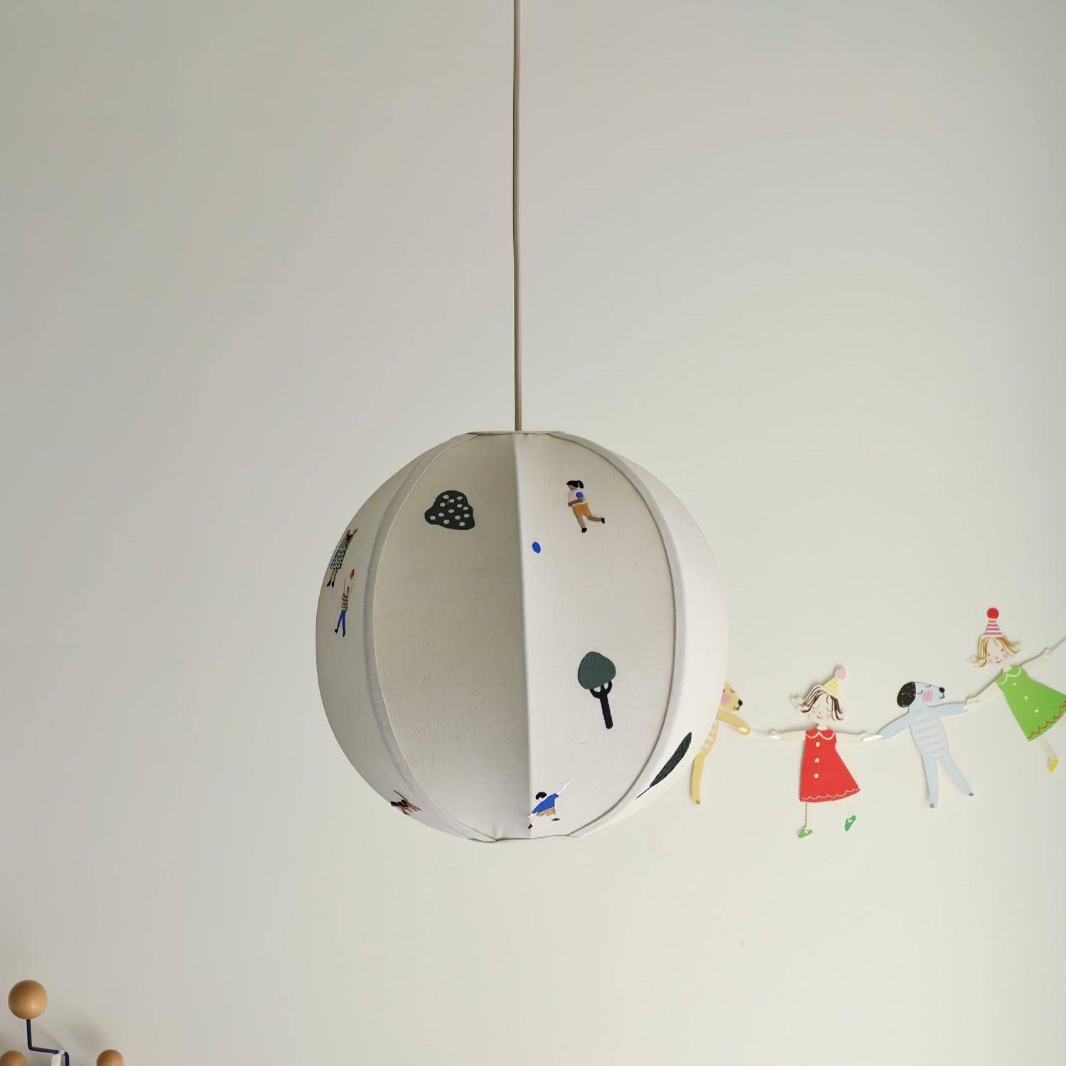 Elva Pendant Light Paper Ball Drawing - Lamp Copper