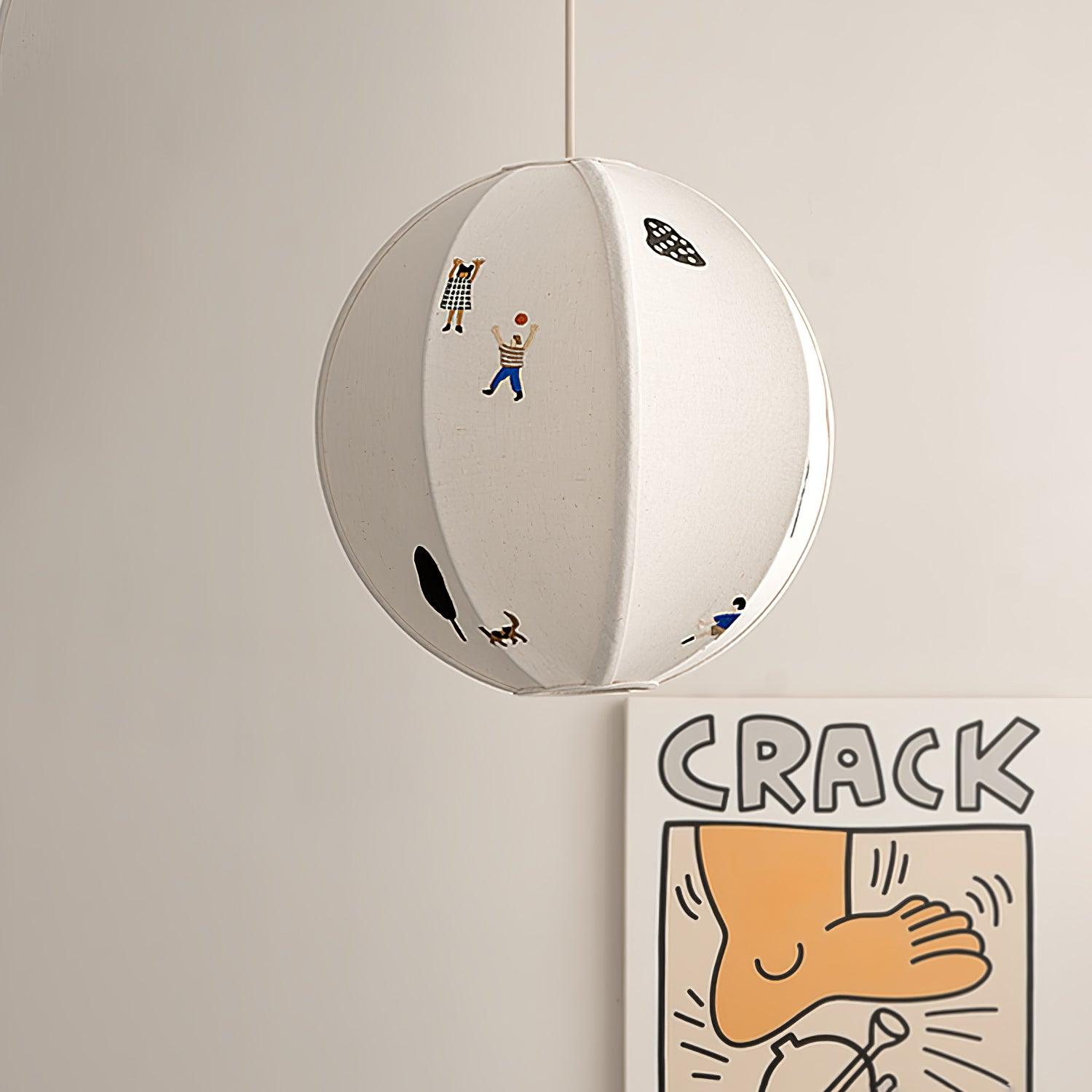 Elva Pendant Light Paper Ball Drawing - Lamp Copper