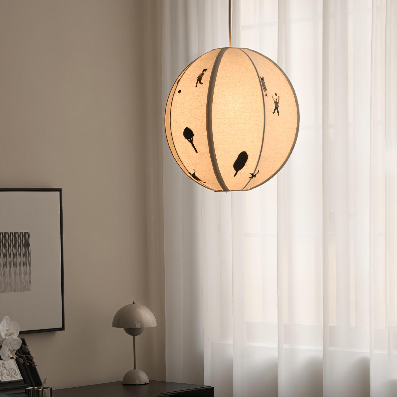 Elva Pendant Light Paper Ball Drawing - Lamp Copper