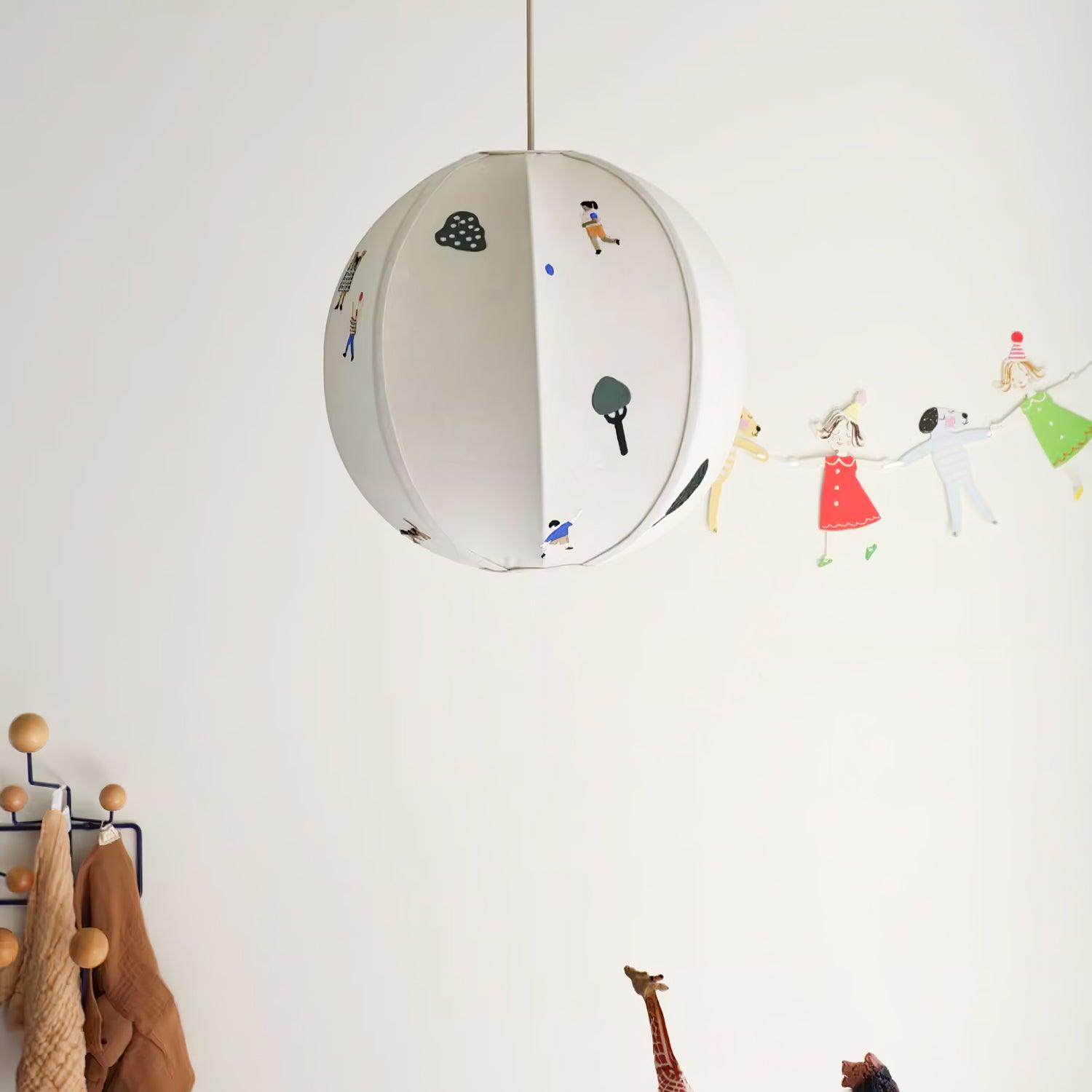 Elva Pendant Light Paper Ball Drawing - Lamp Copper