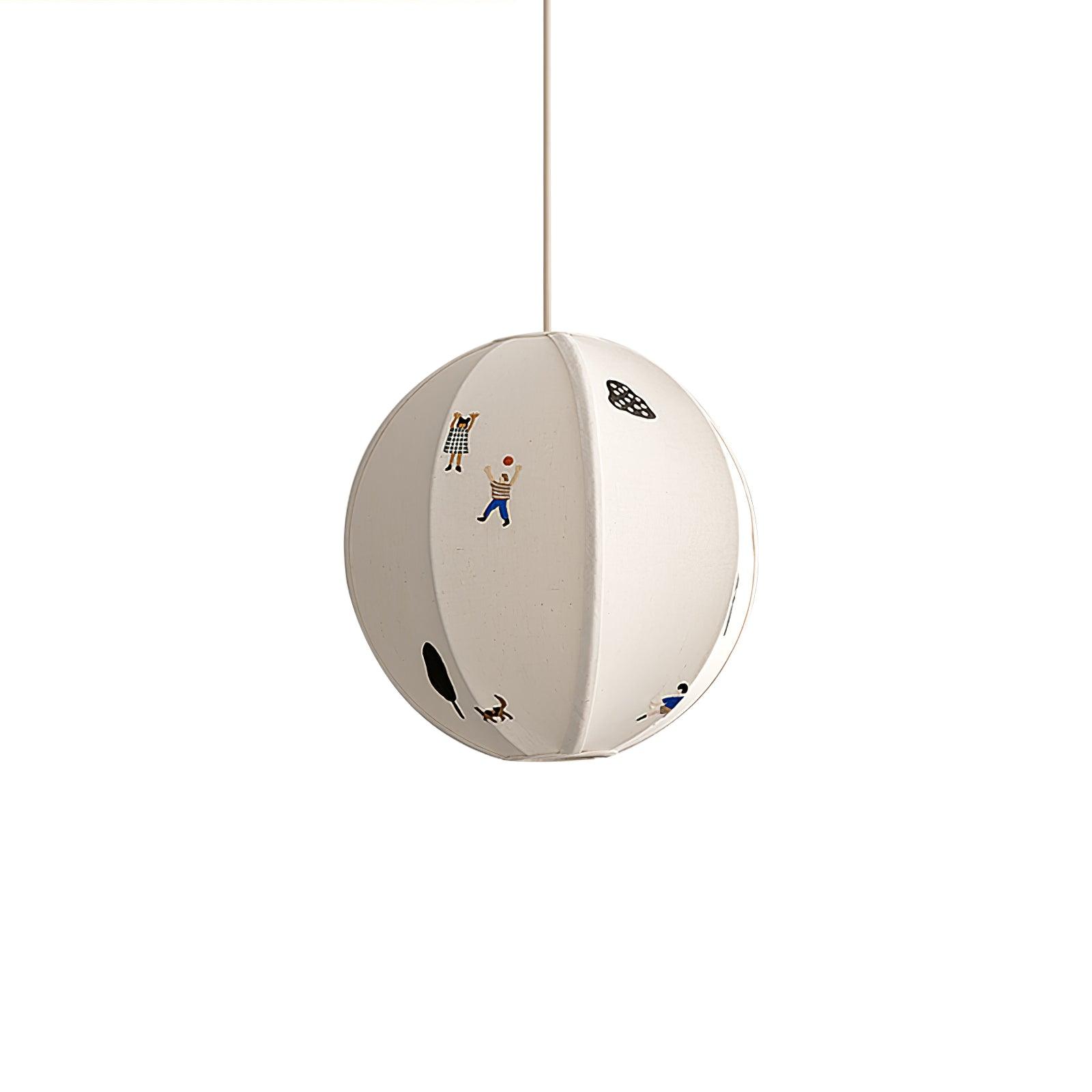 Elva Pendant Light Paper Ball Drawing - Lamp Copper