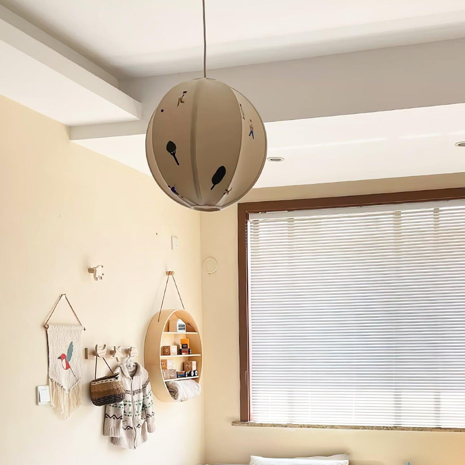 Elva Pendant Light Paper Ball Drawing - Lamp Copper