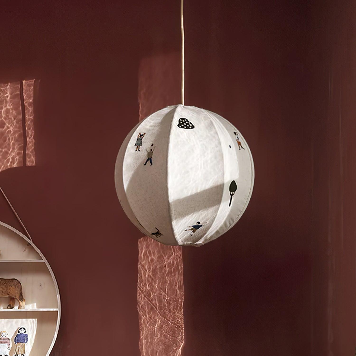 Elva Pendant Light Paper Ball Drawing - Lamp Copper