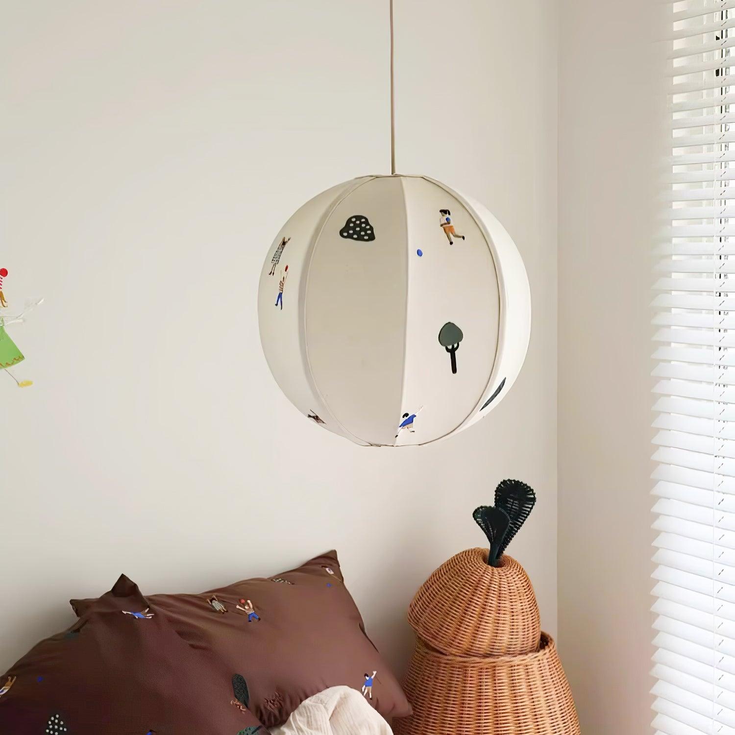 Elva Pendant Light Paper Ball Drawing - Lamp Copper