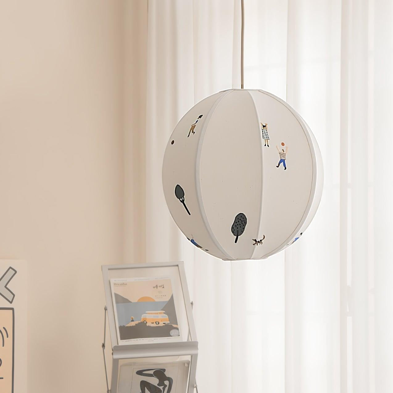 Elva Pendant Light Paper Ball Drawing - Lamp Copper