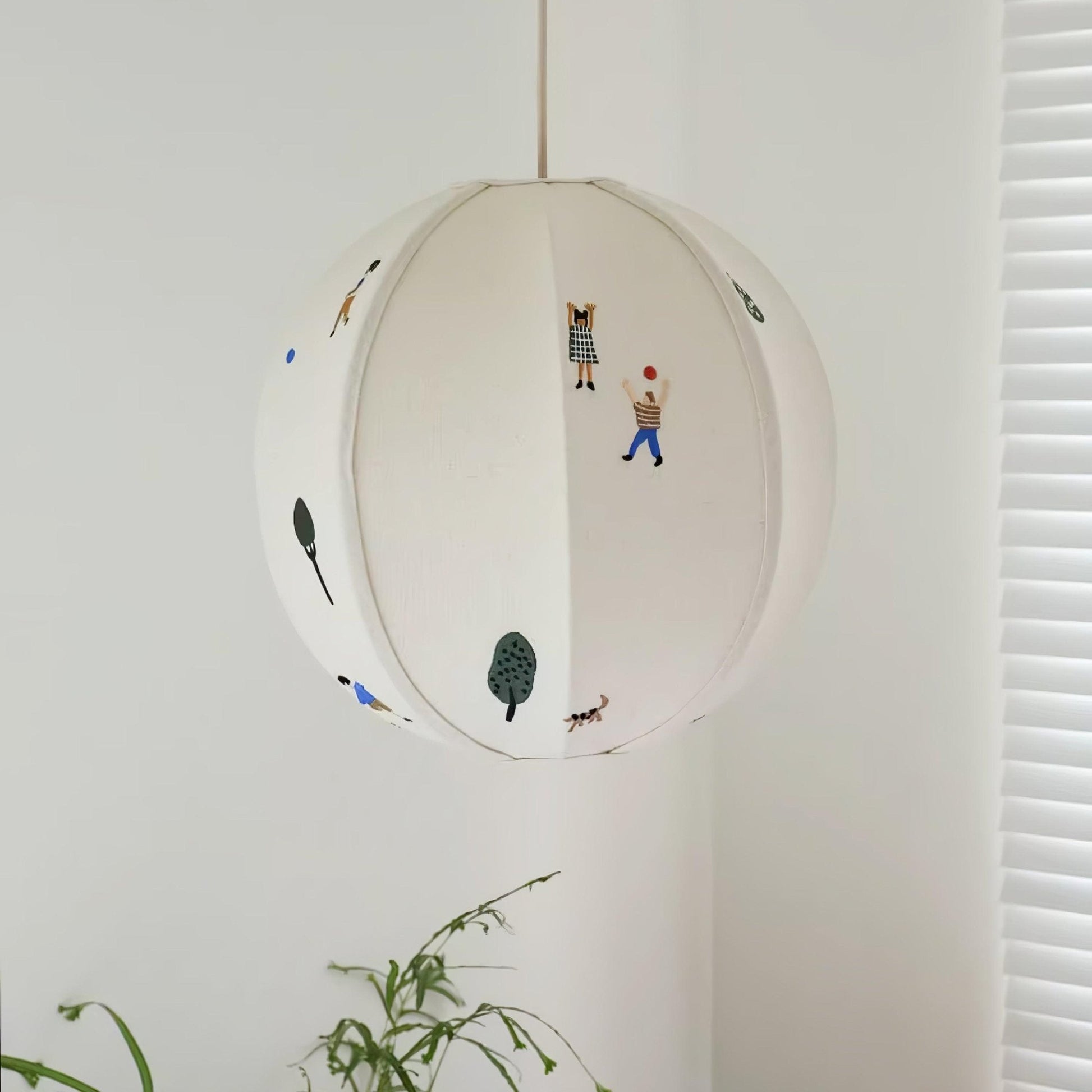Elva Pendant Light Paper Ball Drawing - Lamp Copper