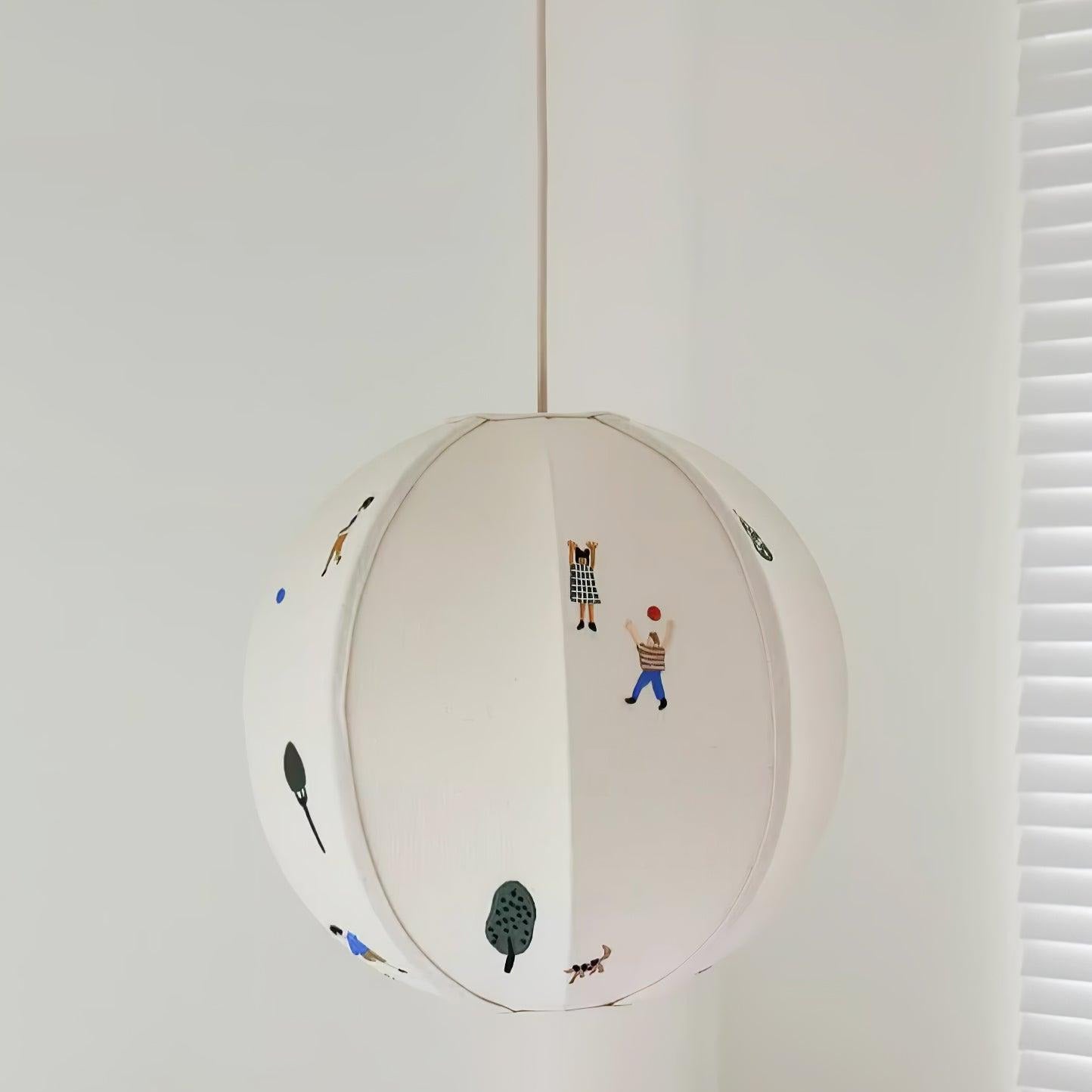 Elva Pendant Light Paper Ball Drawing - Lamp Copper