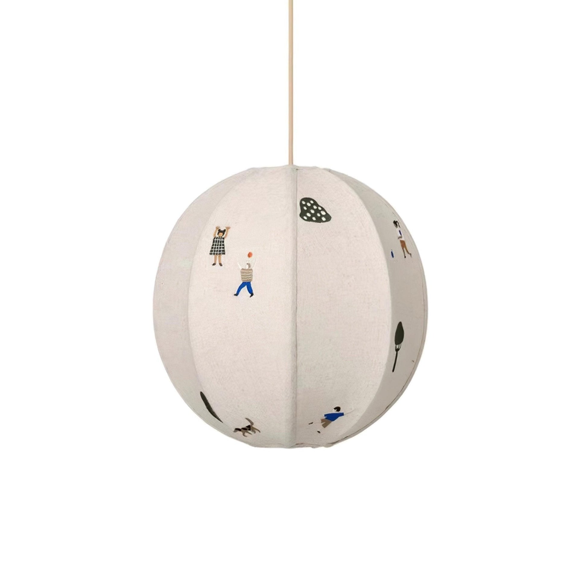Elva Pendant Light Paper Ball Drawing - Lamp Copper