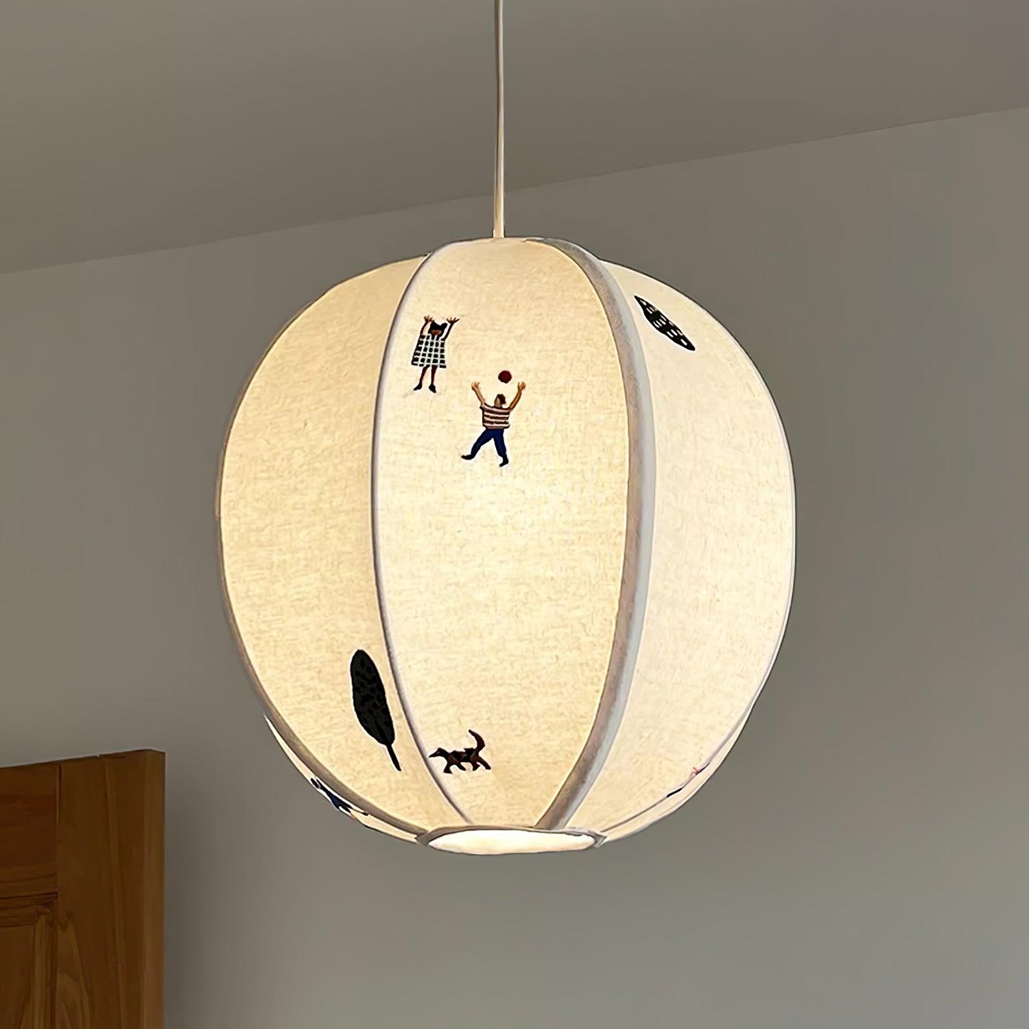 Elva Pendant Light Paper Ball Drawing - Lamp Copper