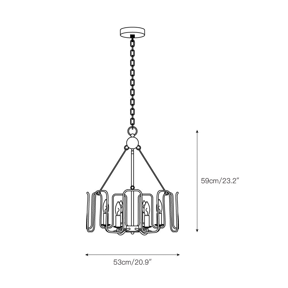 Cocaryra Vintage Industrial Metal Chandelier - Lamp Copper
