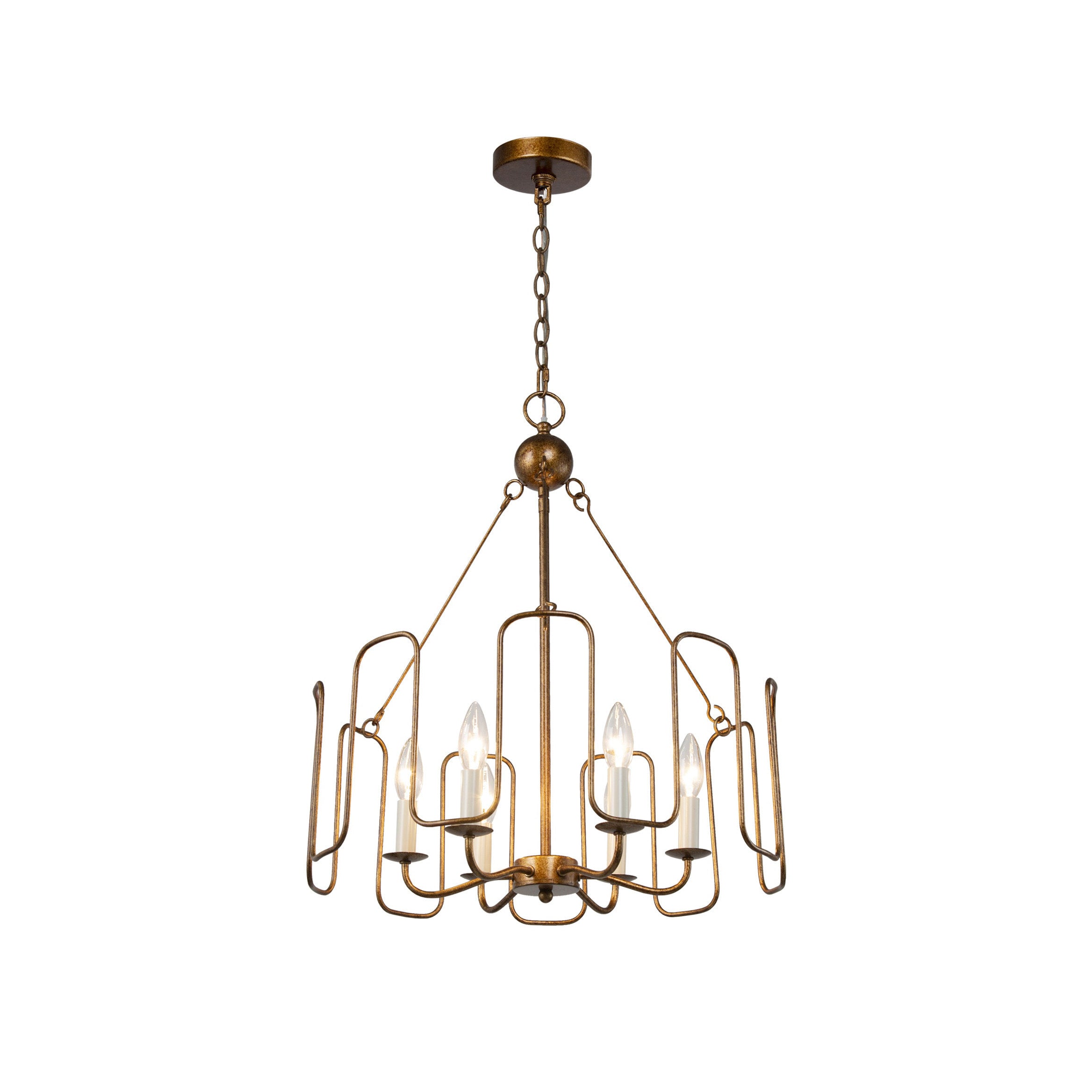 Cocaryra Vintage Industrial Metal Chandelier - Lamp Copper