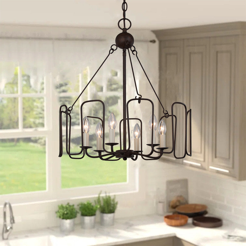 Cocaryra Vintage Industrial Metal Chandelier - Lamp Copper
