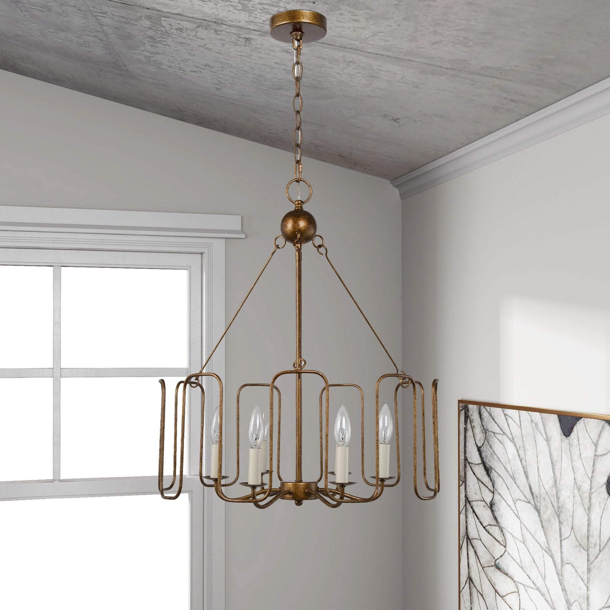Cocaryra Vintage Industrial Metal Chandelier - Lamp Copper