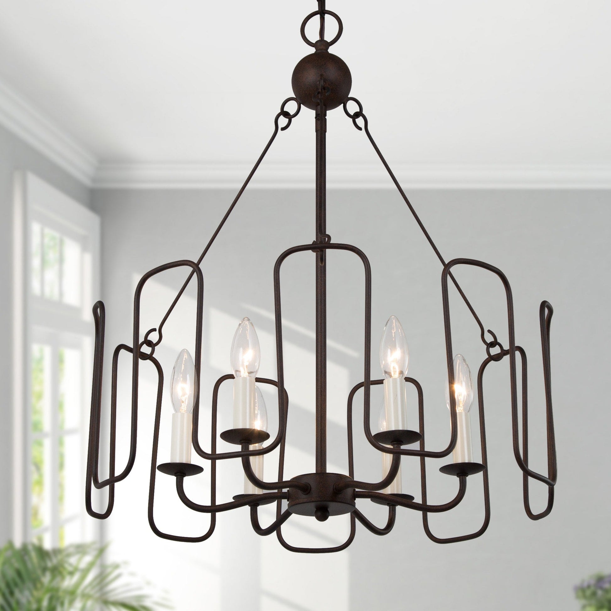 Cocaryra Vintage Industrial Metal Chandelier - Lamp Copper