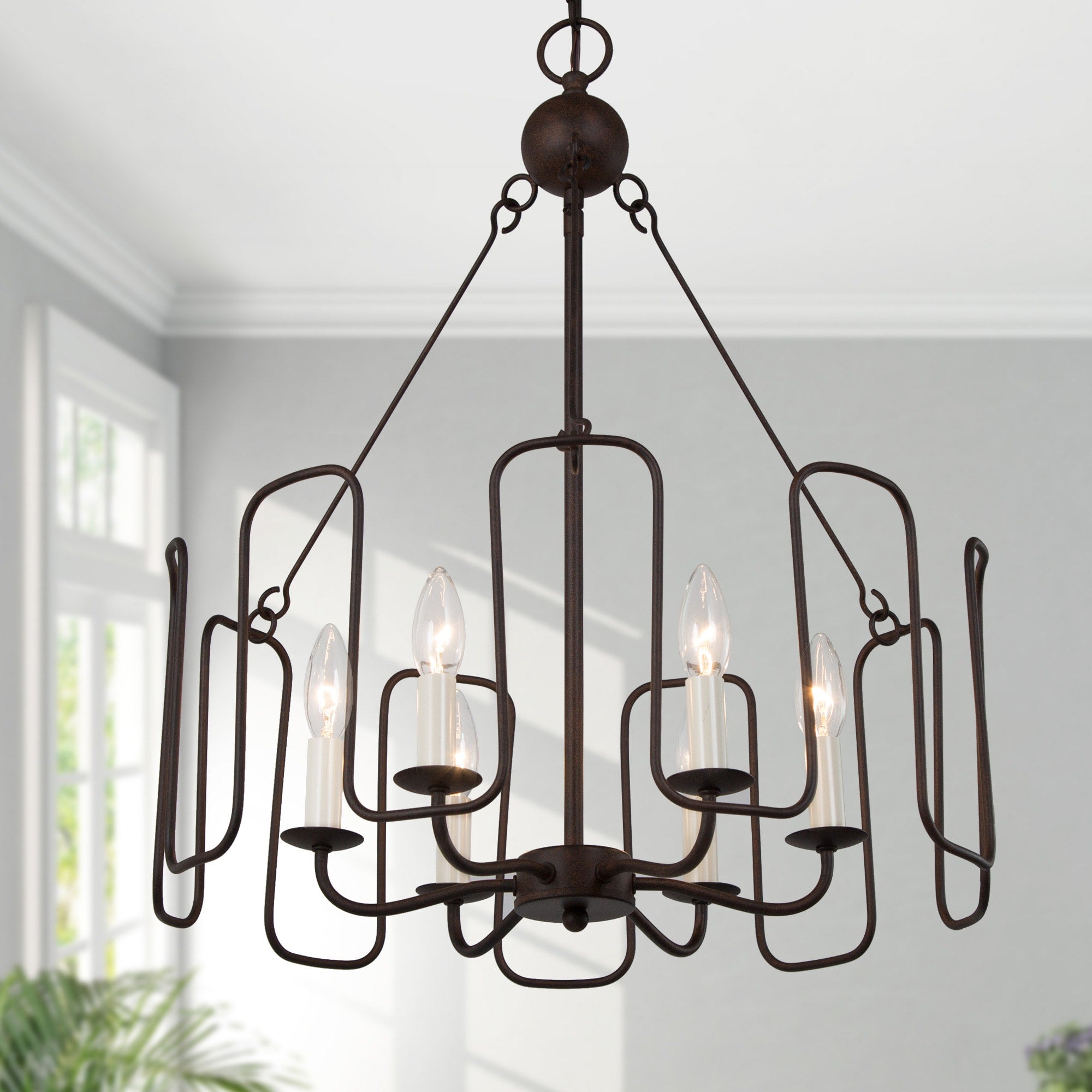 Cocaryra Vintage Industrial Metal Chandelier - Lamp Copper