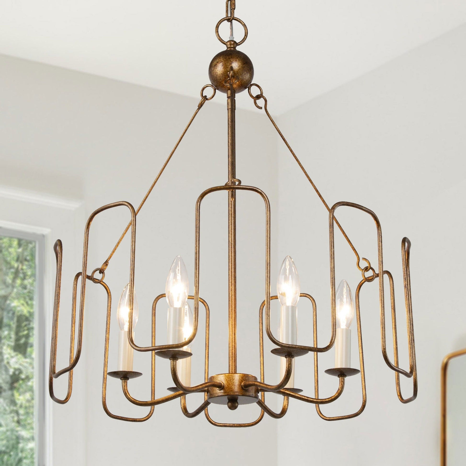 Cocaryra Vintage Industrial Metal Chandelier - Lamp Copper