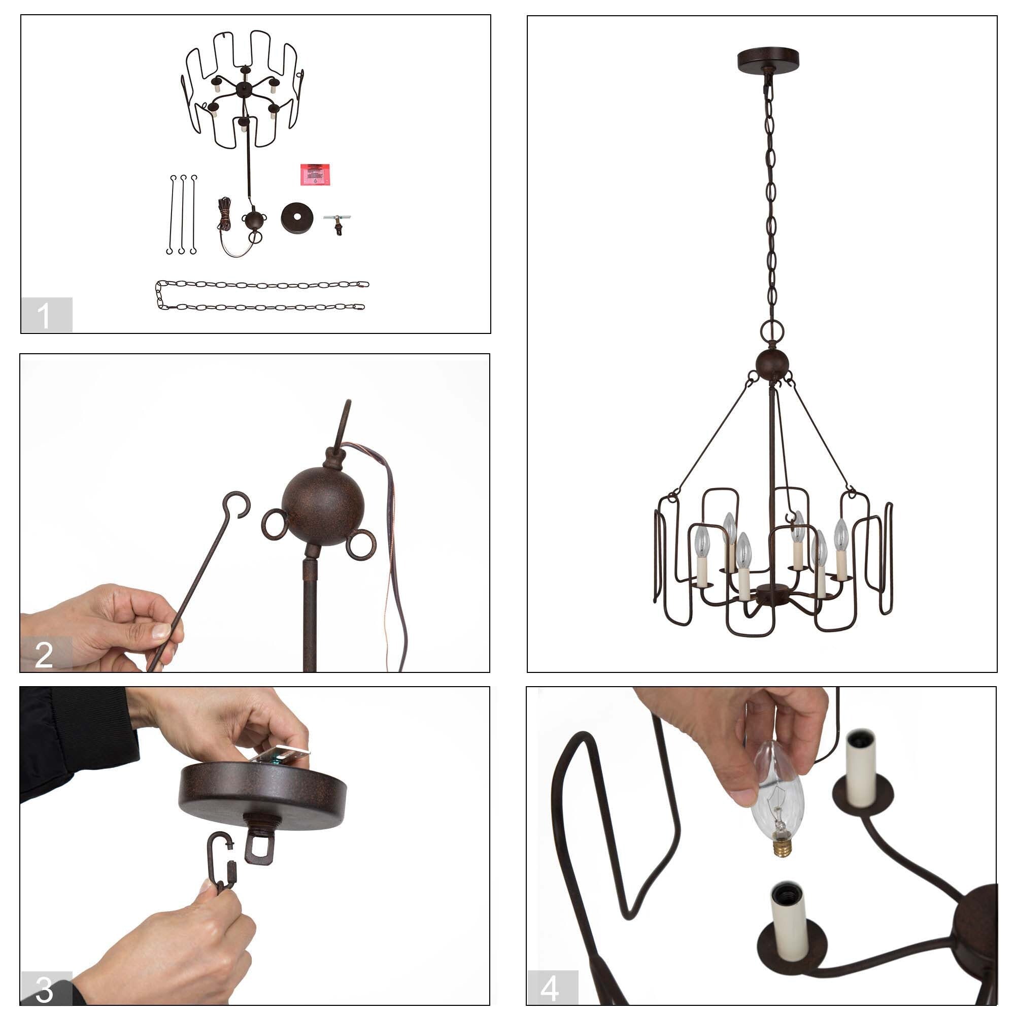 Cocaryra Vintage Industrial Metal Chandelier - Lamp Copper