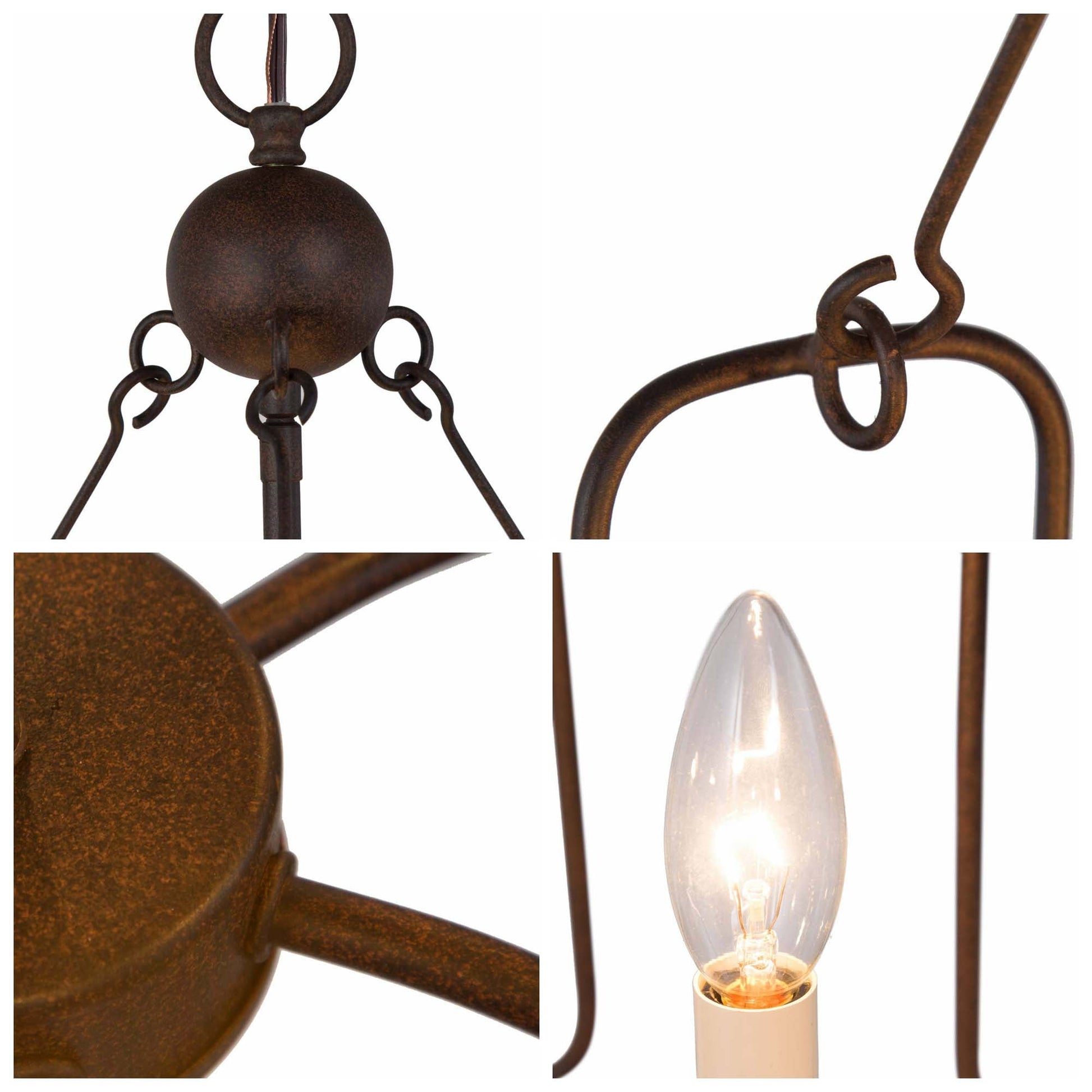 Cocaryra Vintage Industrial Metal Chandelier - Lamp Copper