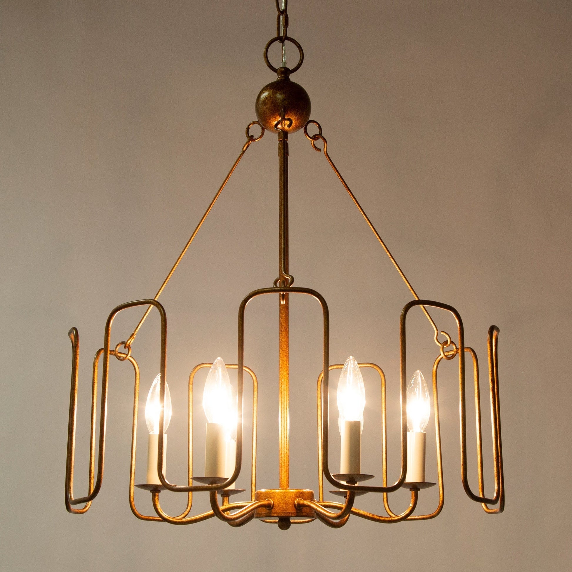 Cocaryra Vintage Industrial Metal Chandelier - Lamp Copper