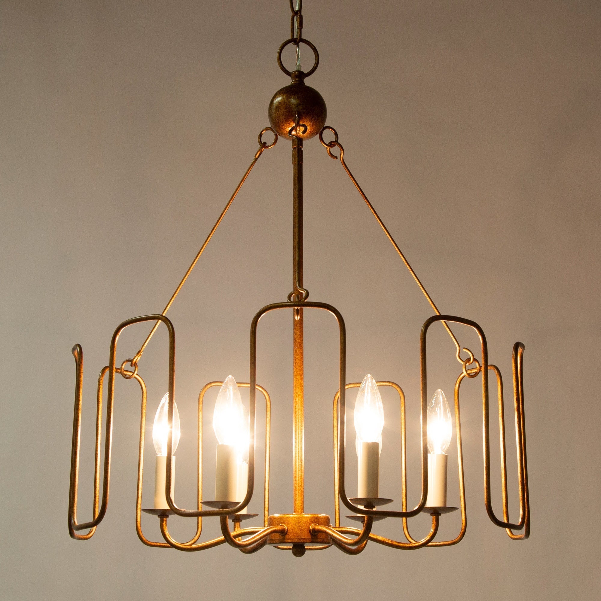 Cocaryra Vintage Industrial Metal Chandelier - Lamp Copper