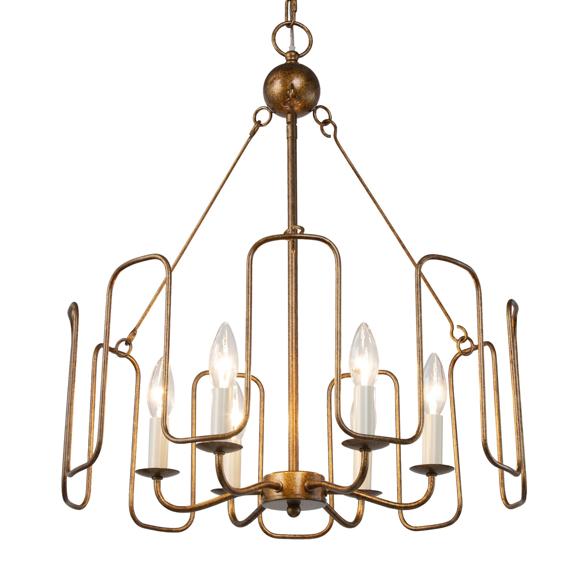 Cocaryra Vintage Industrial Metal Chandelier - Lamp Copper