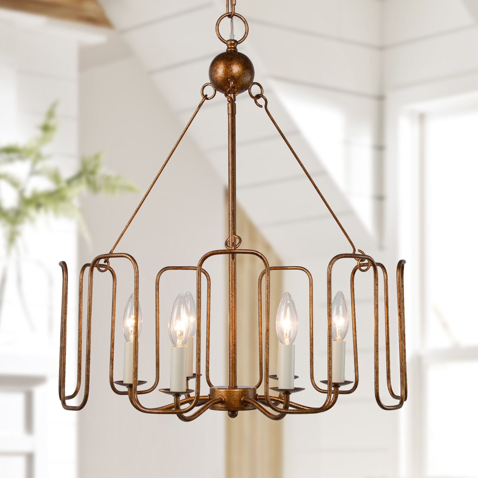 Cocaryra Vintage Industrial Metal Chandelier - Lamp Copper