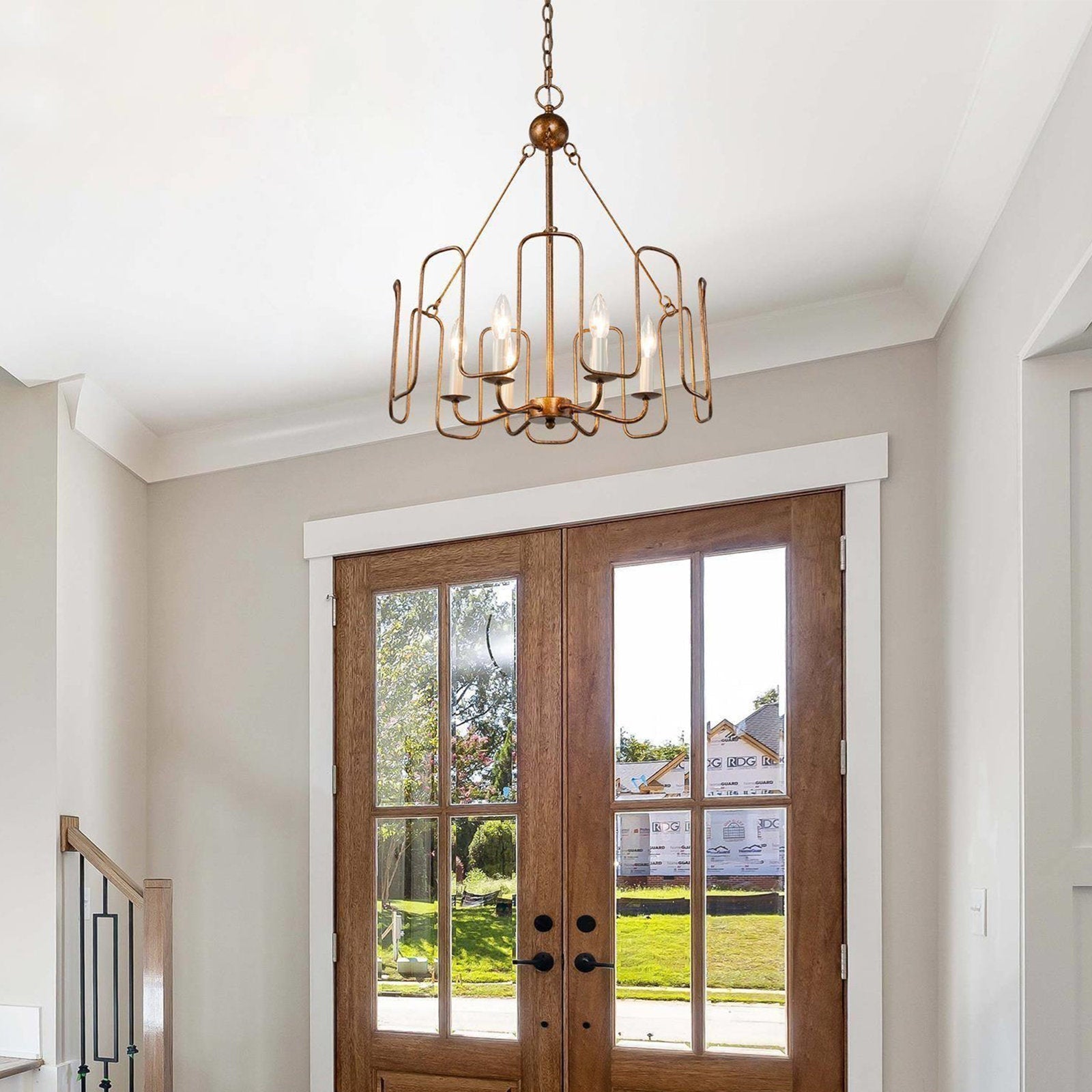Cocaryra Vintage Industrial Metal Chandelier - Lamp Copper