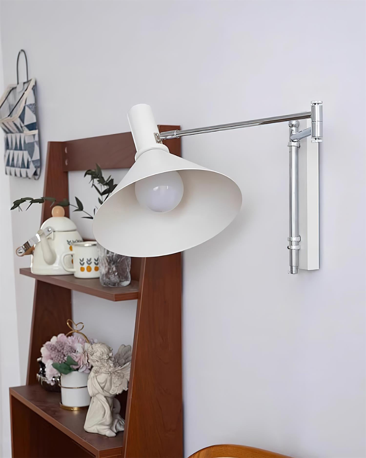 Wall Lamp Modern Adjustable Metal Arm Red Shade Reading Light - Lamp Copper