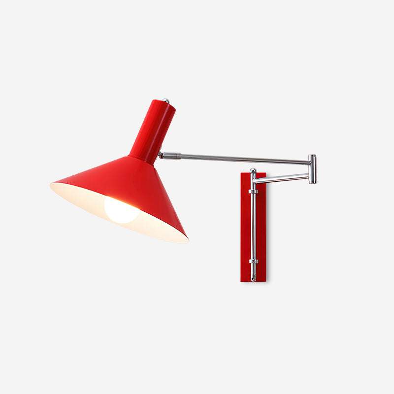 Wall Lamp Modern Adjustable Metal Arm Red Shade Reading Light - Lamp Copper