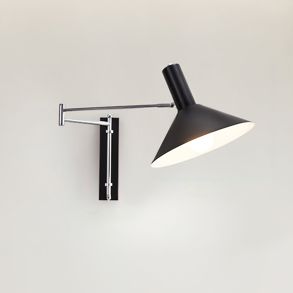 Wall Lamp Modern Adjustable Metal Arm Red Shade Reading Light - Lamp Copper