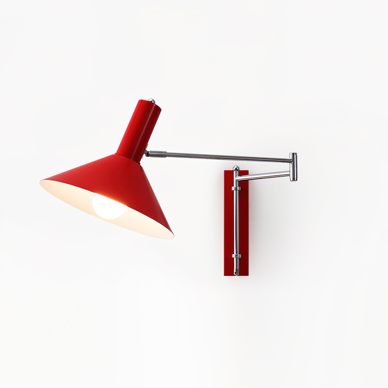 Wall Lamp Modern Adjustable Metal Arm Red Shade Reading Light - Lamp Copper