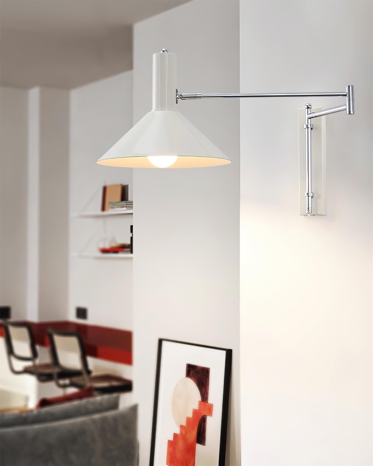 Wall Lamp Modern Adjustable Metal Arm Red Shade Reading Light - Lamp Copper