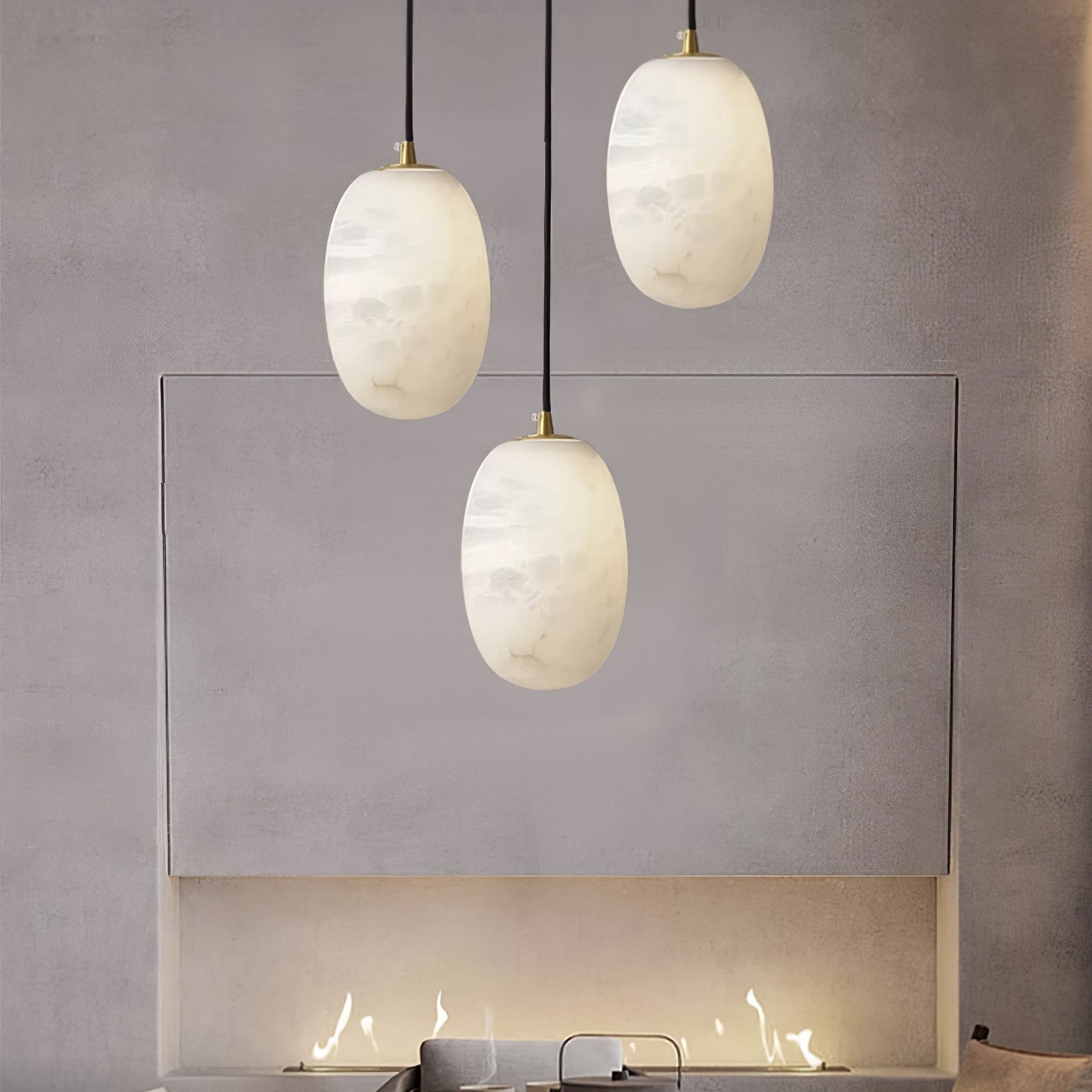 Vevelila Alabaster Pendant Light - Lamp Copper
