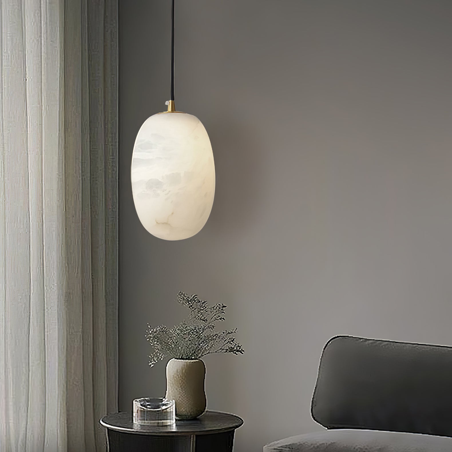 Vevelila Alabaster Pendant Light - Lamp Copper