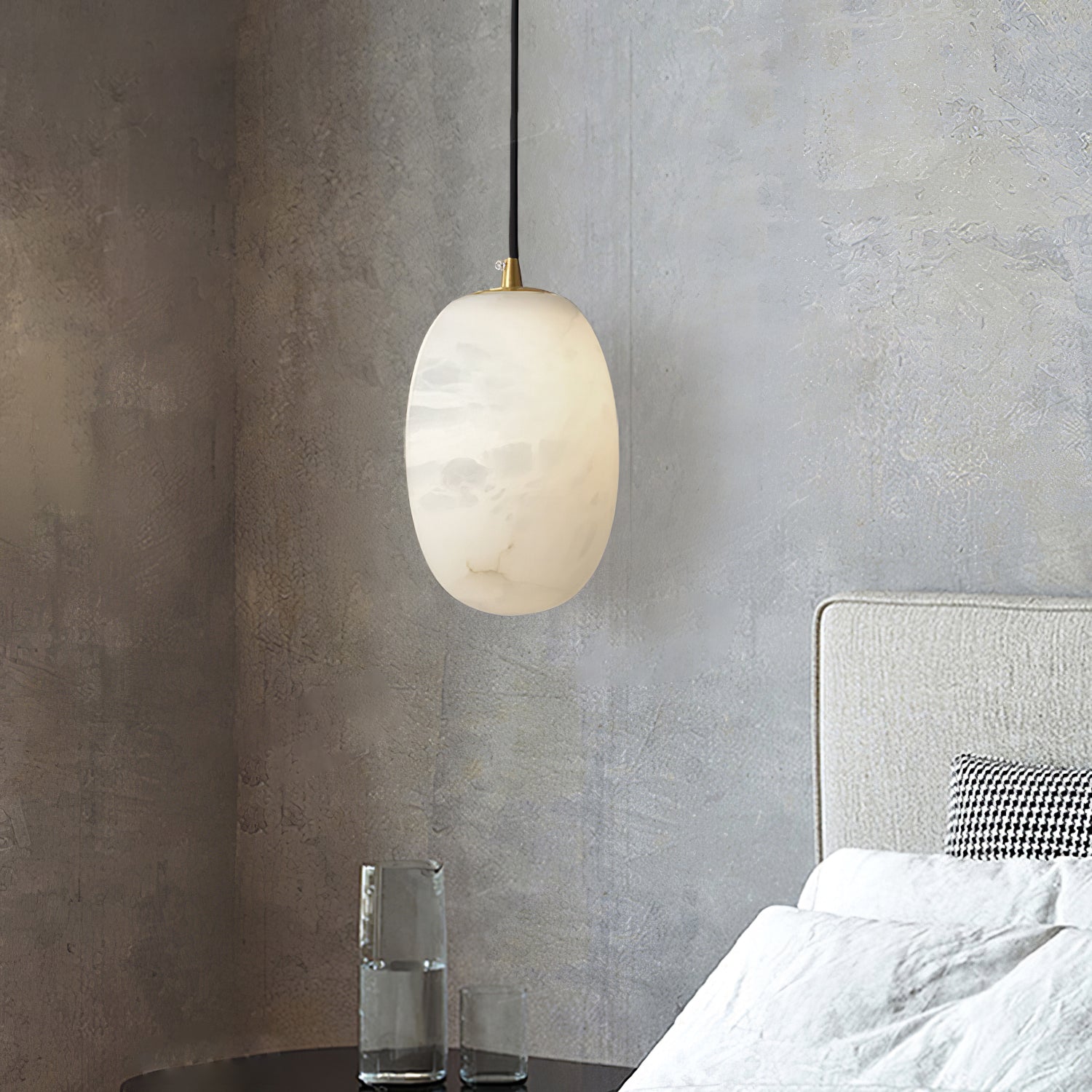 Vevelila Alabaster Pendant Light - Lamp Copper