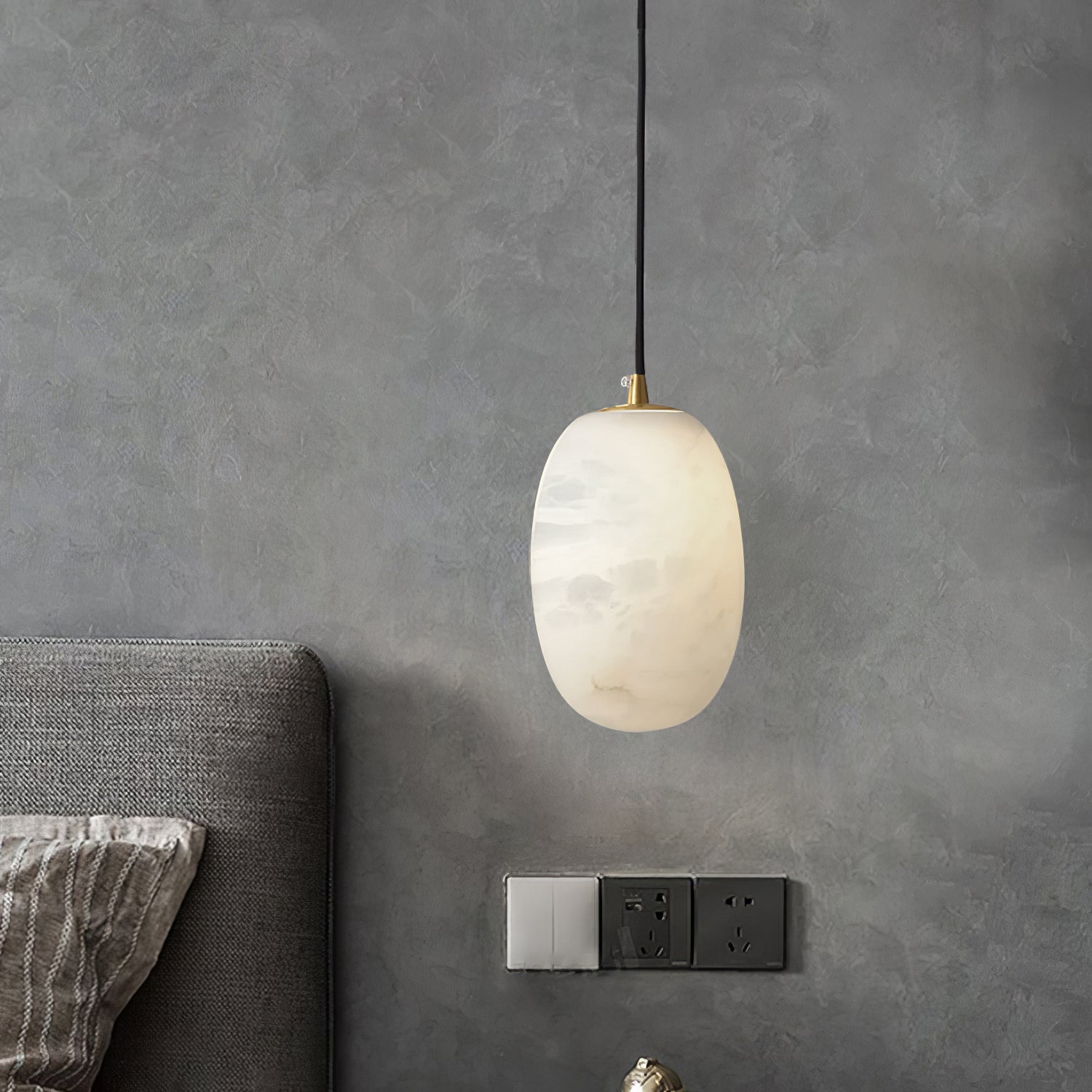 Vevelila Alabaster Pendant Light - Lamp Copper