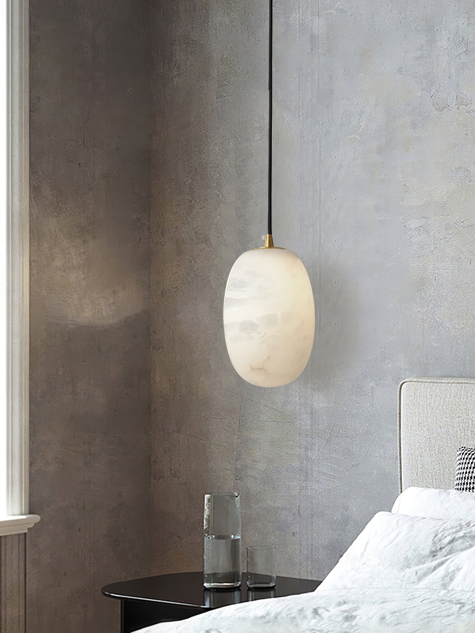 Vevelila Alabaster Pendant Light - Lamp Copper
