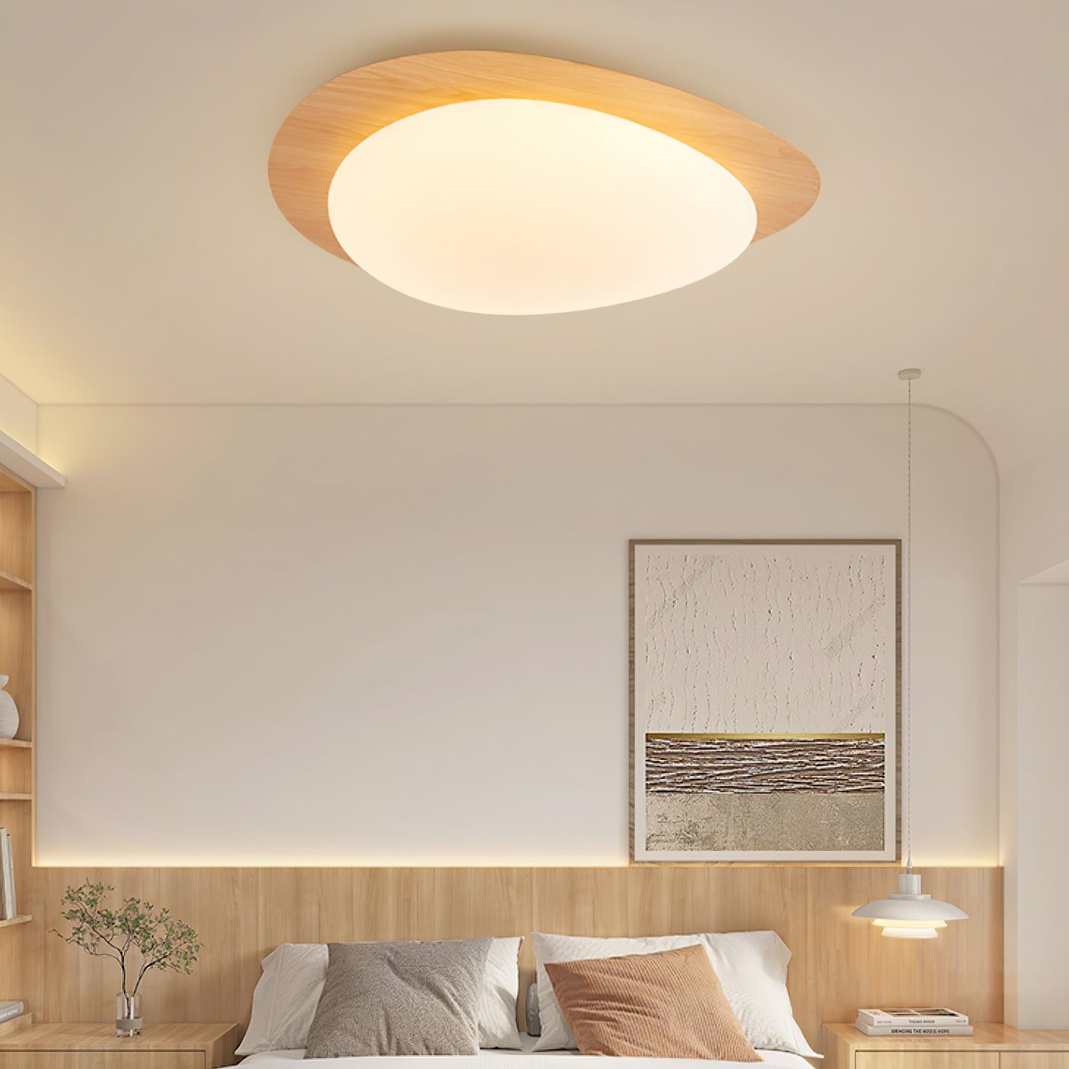 Quisti Pebble Walnut Ceiling Light - Lamp Copper