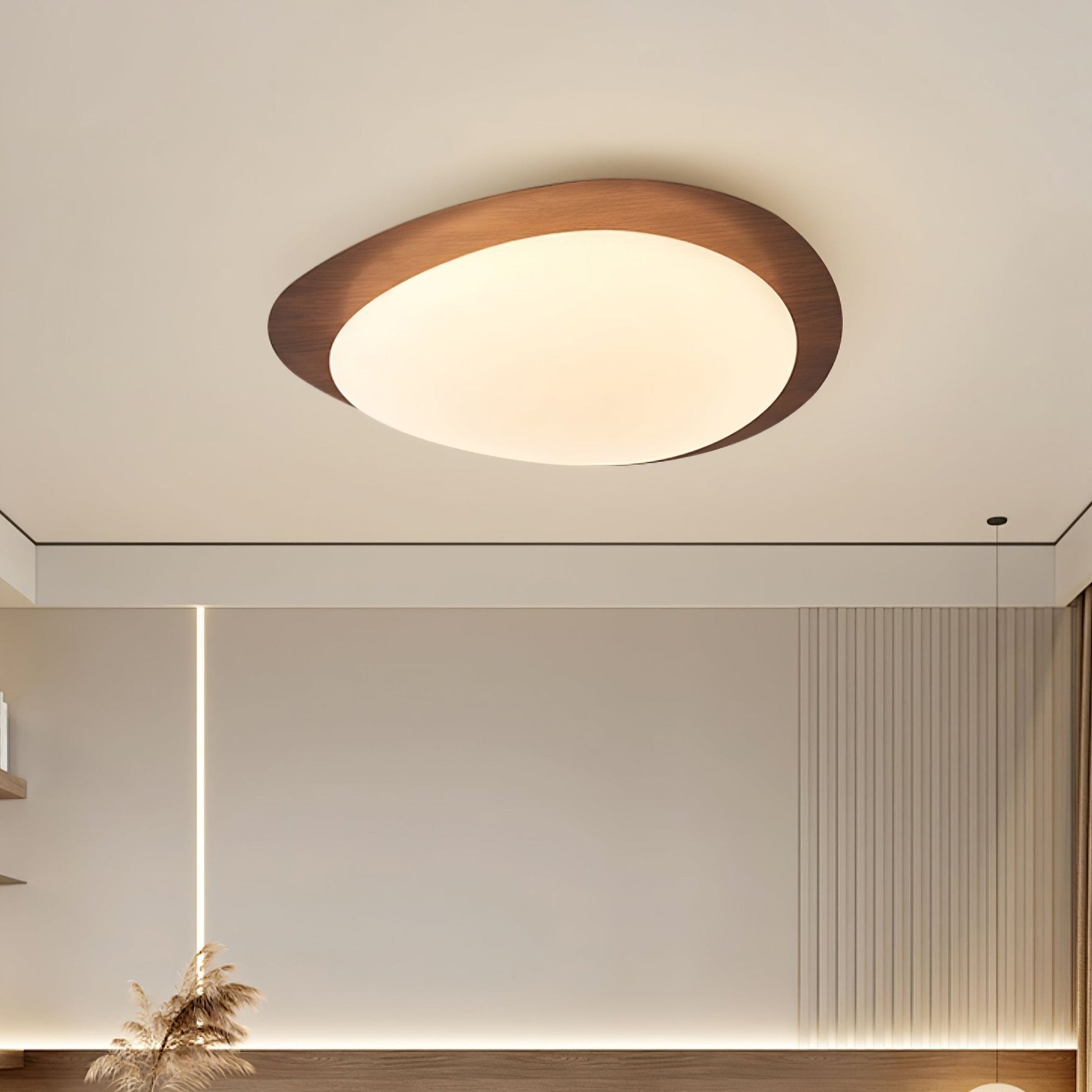 Quisti Pebble Walnut Ceiling Light - Lamp Copper