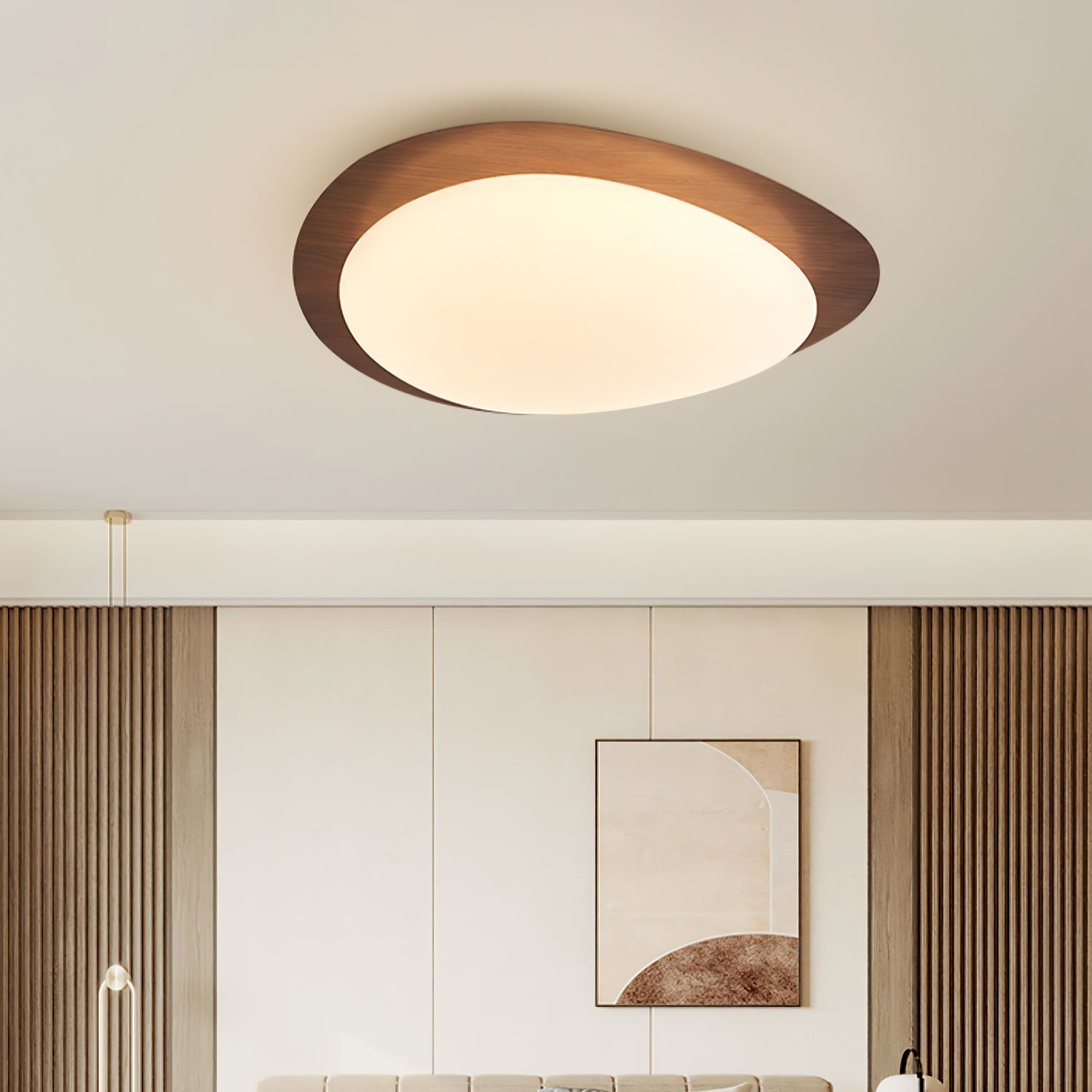 Quisti Pebble Walnut Ceiling Light - Lamp Copper