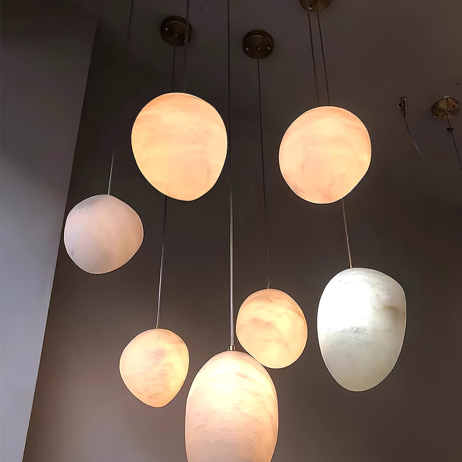 Nerida Alabaster Pendant Light - Lamp Copper