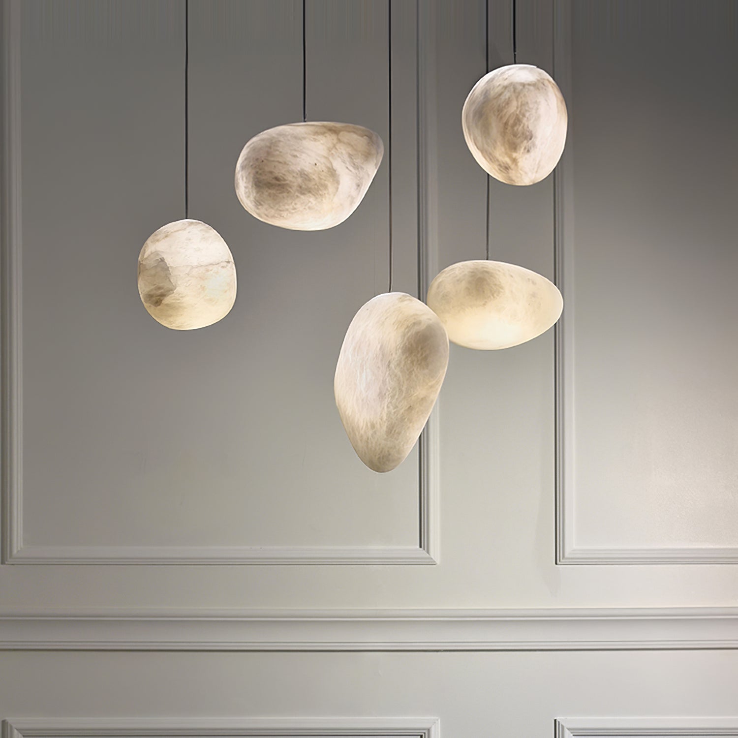 Nerida Alabaster Pendant Light - Lamp Copper