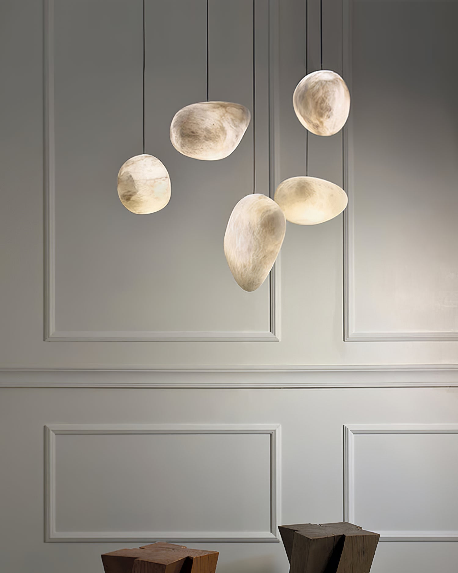 Nerida Alabaster Pendant Light - Lamp Copper