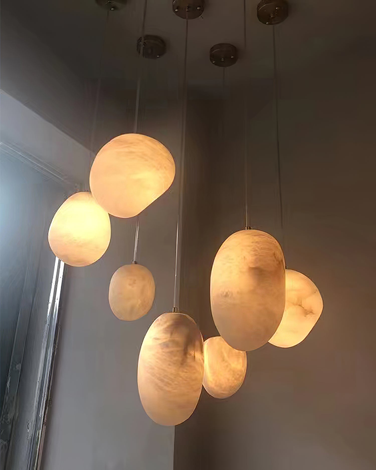 Nerida Alabaster Pendant Light - Lamp Copper