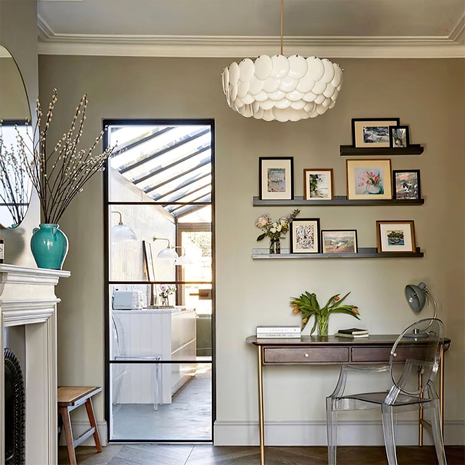 Coshael Postmodern Luxury Metal Ceramic Chandelier - Lamp Copper