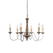 Syshaeth Vintage Industrial Hand-carved Wood Chandelier - Lamp Copper