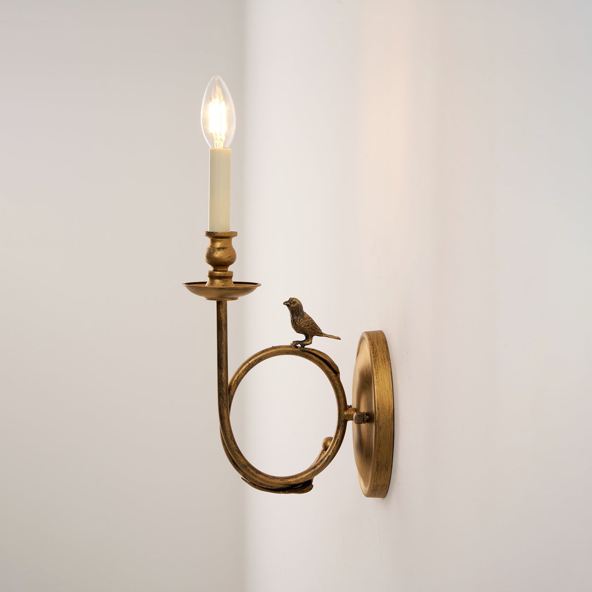 Amelo Vintage Bird Indoor Wall Sconce - Lamp Copper