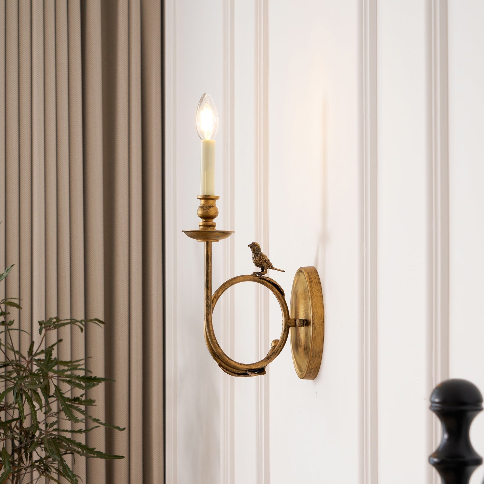 Amelo Vintage Bird Indoor Wall Sconce - Lamp Copper