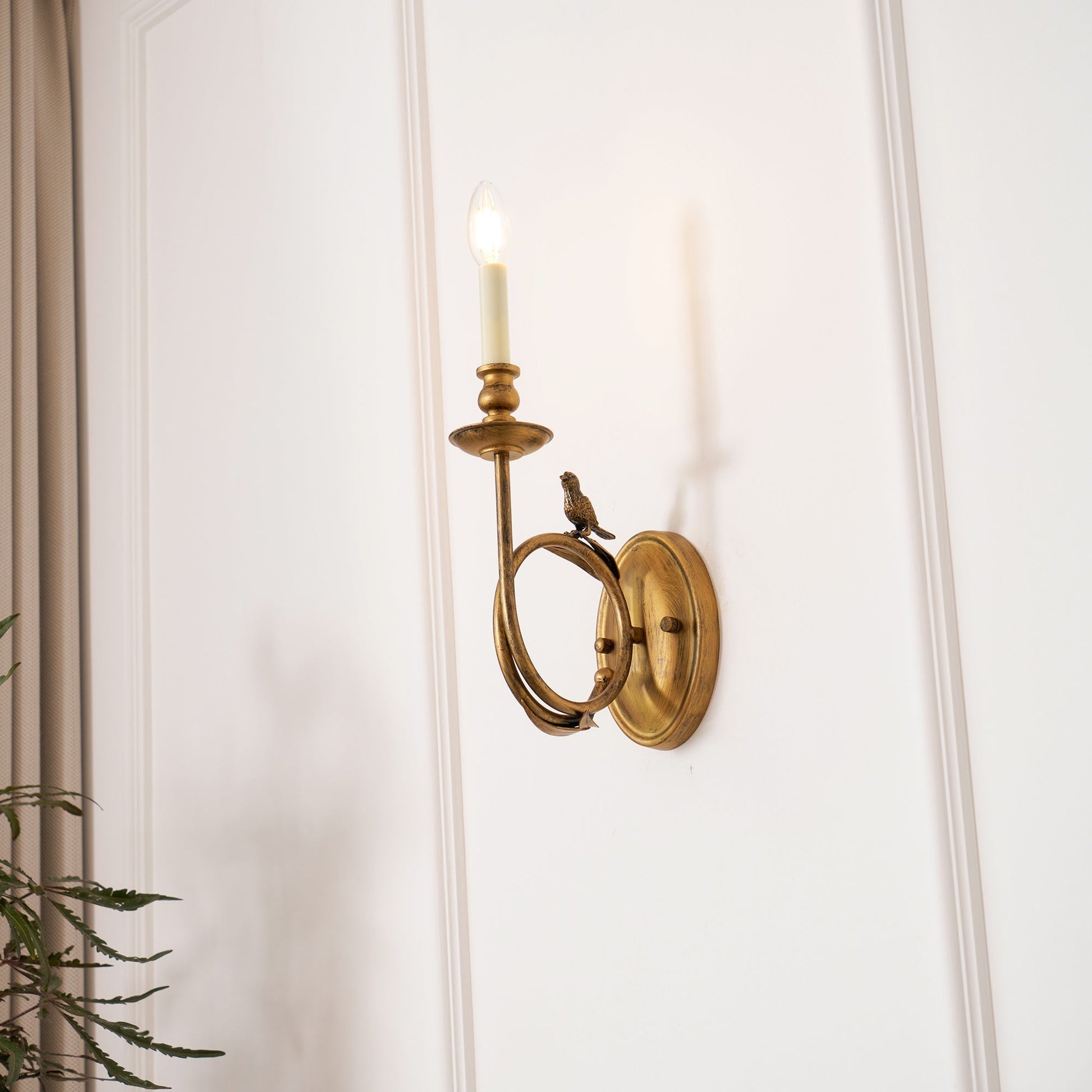 Utheara Vintage Industrial Bird Metal Sconce Wall Lamp - Lamp Copper